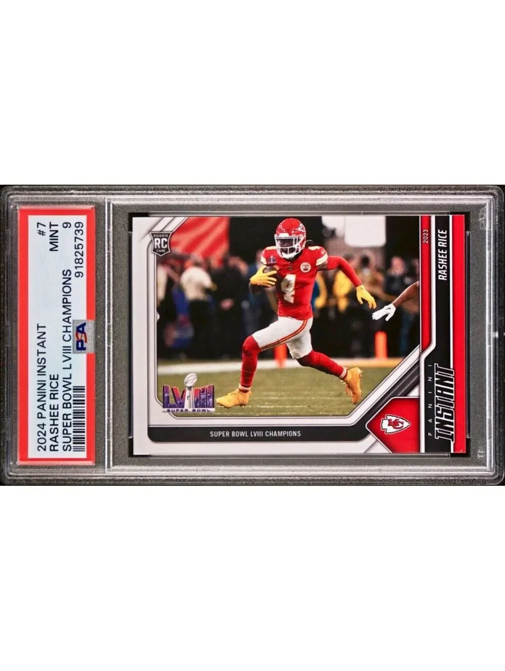 Rashee Rice 2023 Panini NFL Superbowl Champions #7 Card PSA 9 Mint